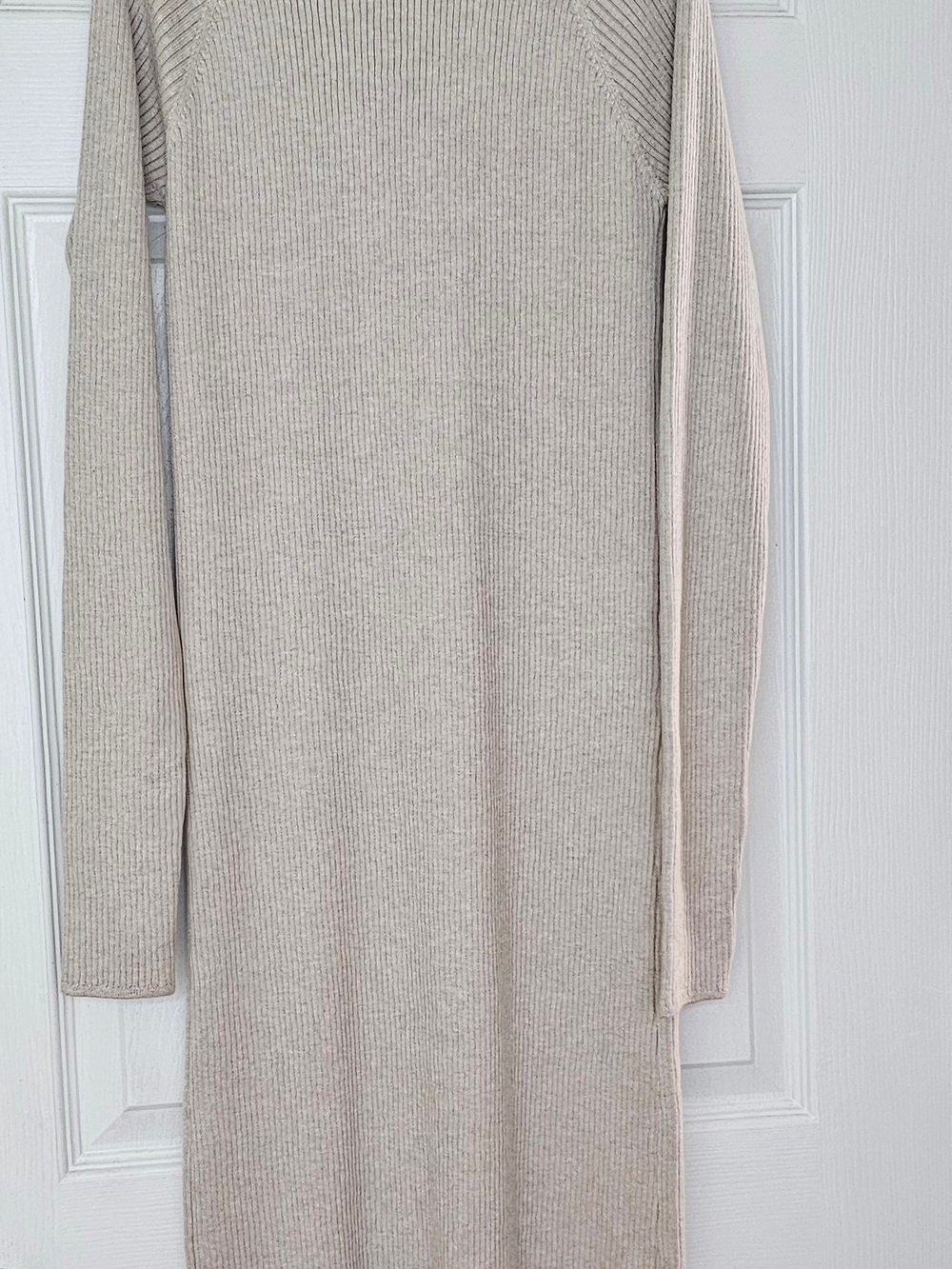Freshman Ribbed Knit Midi Dress - Light Taupe